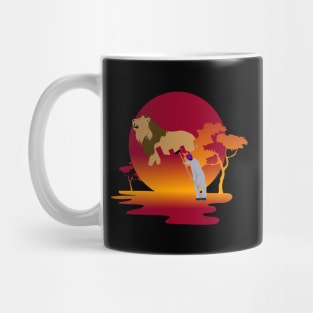 Colouring Lion T-shirt Design Mug